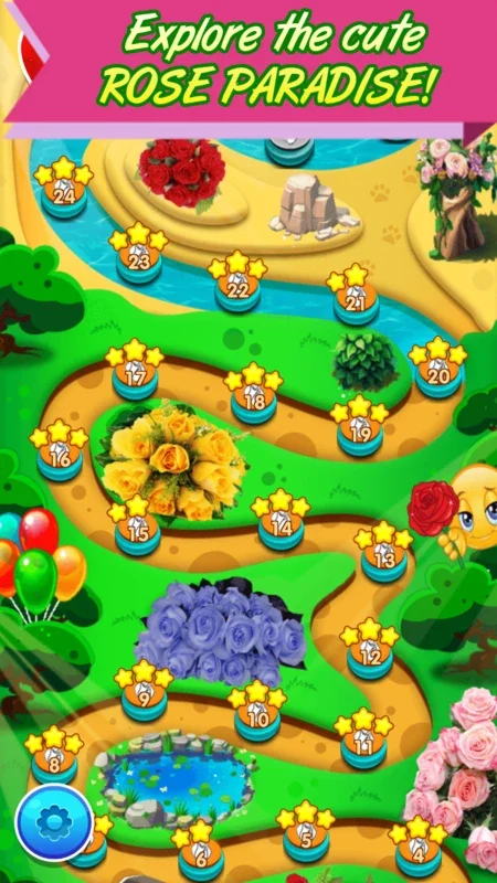 Rose Paradise matching games for Android: Fun and Challenging