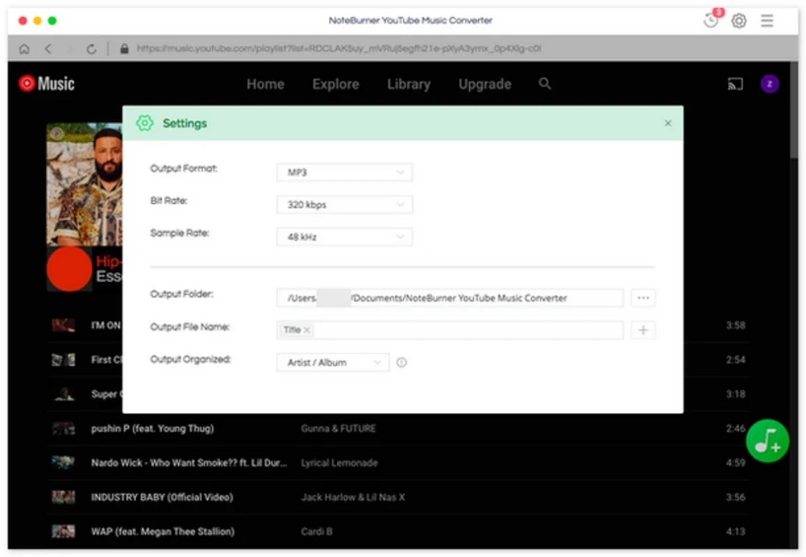 NoteBurner YouTube Music Converter for Mac - Convert Easily