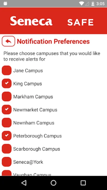 Seneca Safe for Android: Ensuring Campus Safety