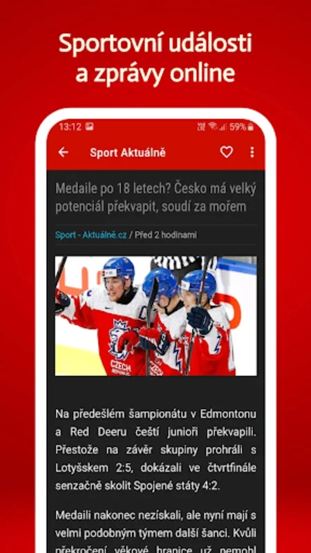 Sport zprávy - Český Sport for Android: Customizable Sports News