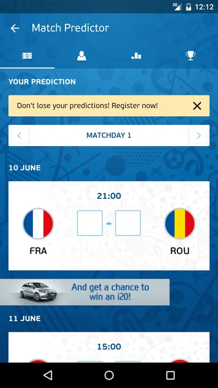 UEFA EURO 2016 Predictor for Android - Predict Match Outcomes