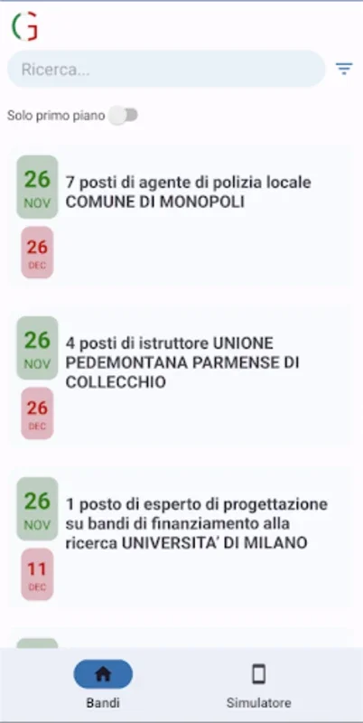 Gazzetta Ufficiale Concorsi for Android - Simplify Contest Search