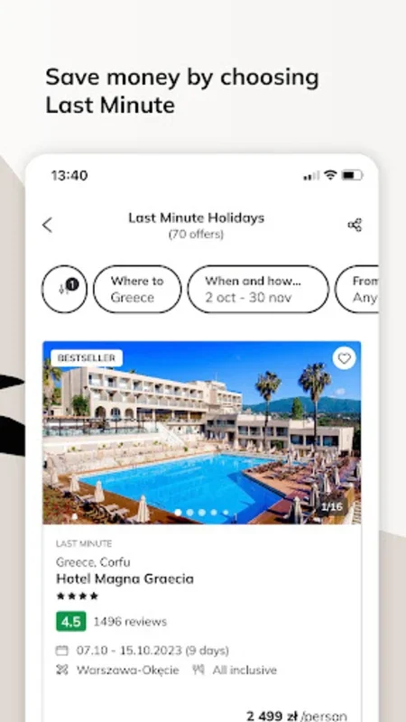 Itaka for Android - Simplify Vacation Booking