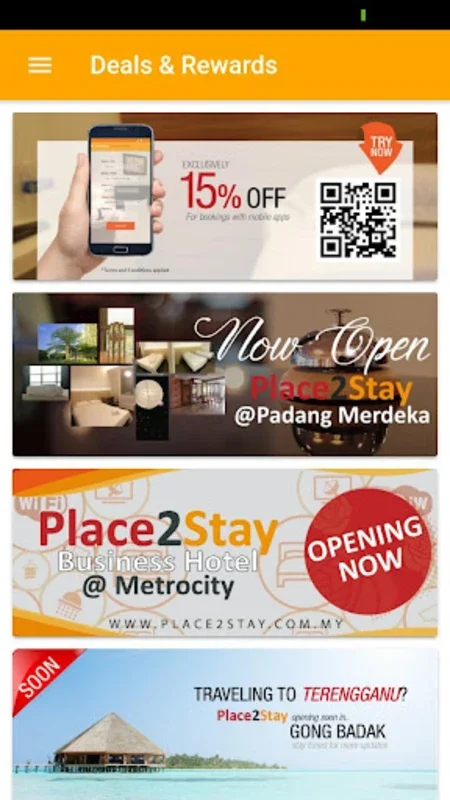 Place2Stay Hotel for Android - Effortless Booking