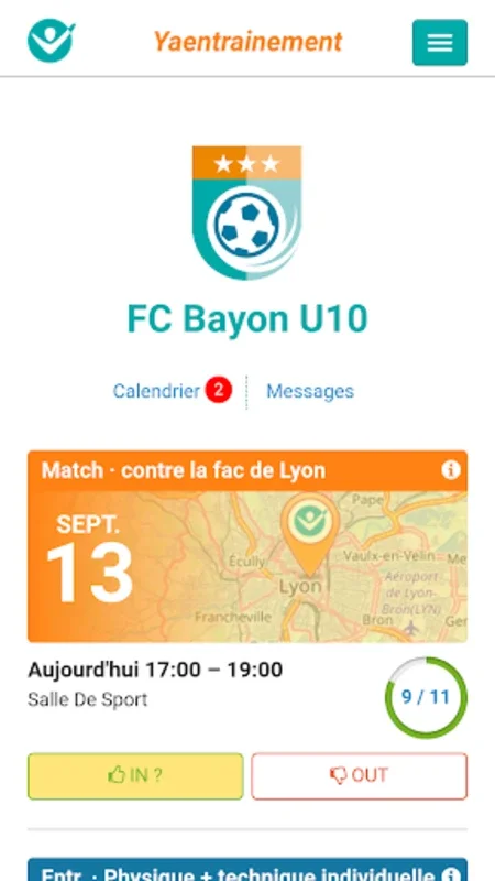 YaEntrainement.fr for Android - Manage Sports Teams Easily