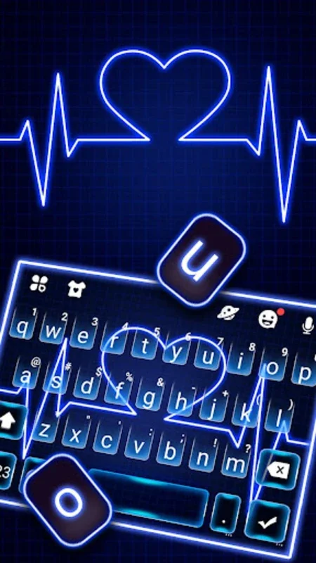 Neon Blue Heartbeat Keyboard T for Android - Enhance Typing