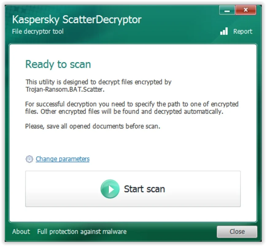 Kaspersky ScatterDecryptor for Windows - Virus Removal