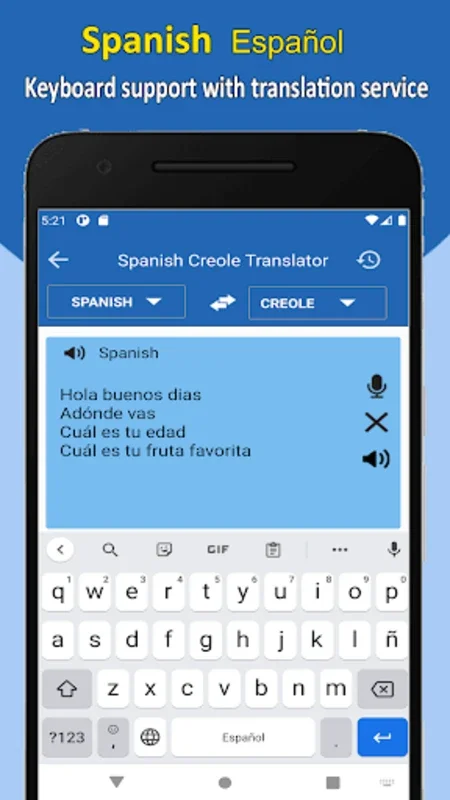 Traduction Creole Espagnol for Android: Efficient Spanish - Creole Translation