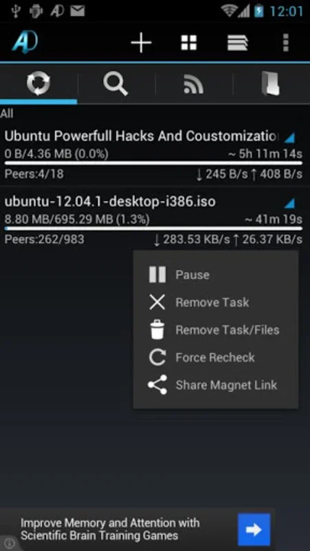 aDownloader New for Android - Streamlined Torrent Downloads