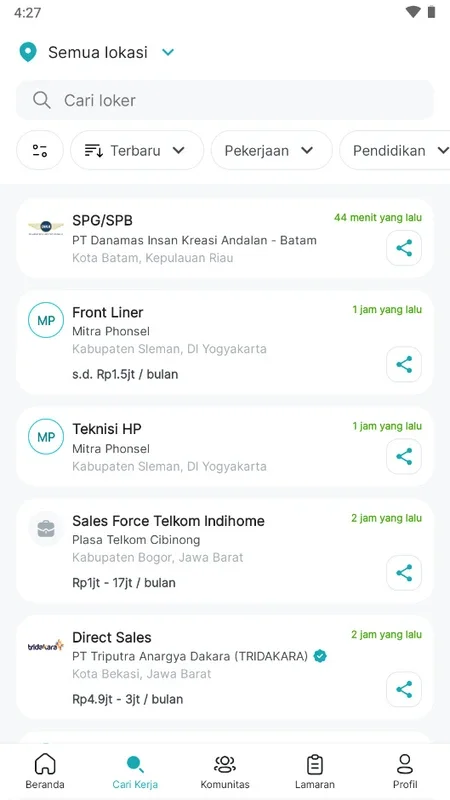 Lumina for Android - Find Jobs in Indonesia Easily