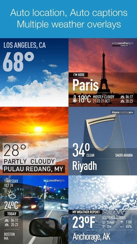 InstaWeather for Android - Share Weather on Social Media