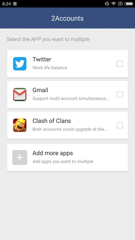 2Accounts for Android - Manage Multiple Accounts Easily