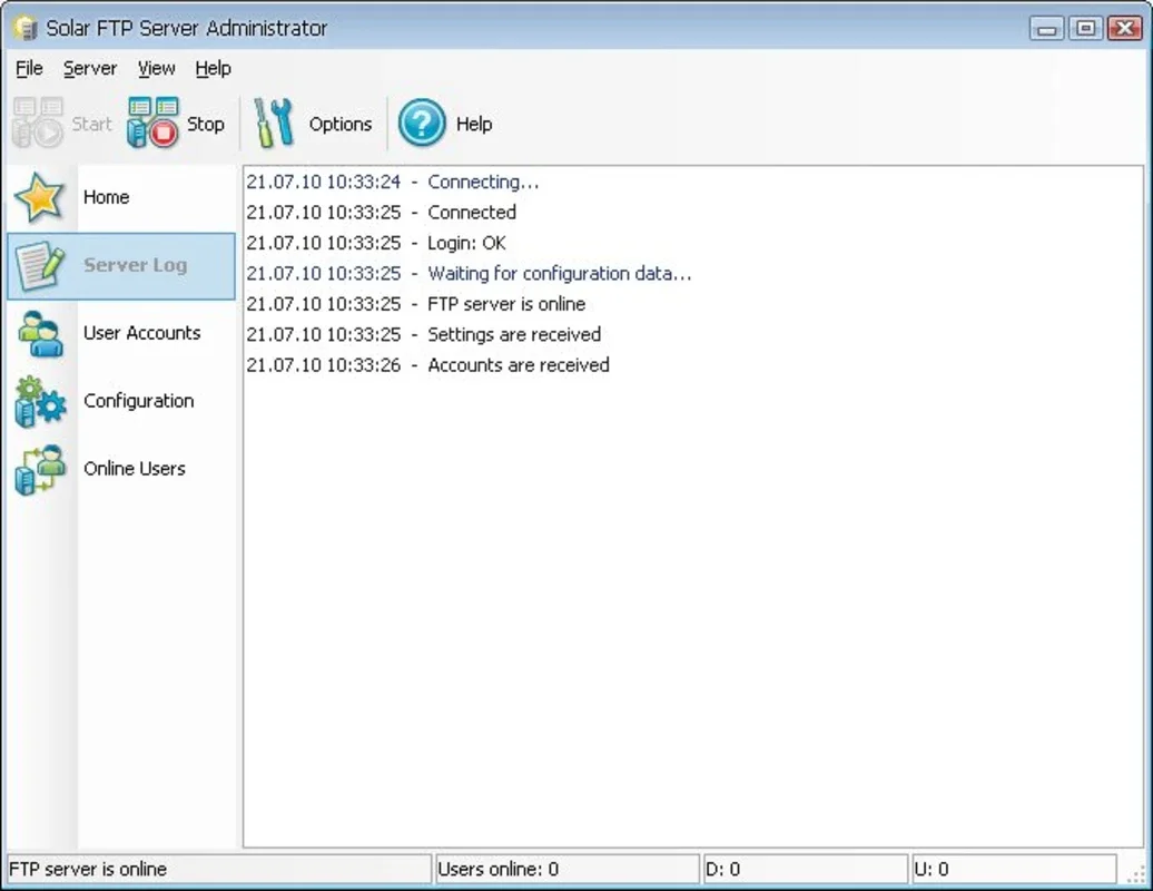 Solar FTP Server for Windows - Simple and User - Friendly