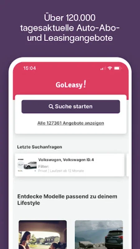 GoLeasy - Leasingsuchmaschine for Android: Find Ideal Car Leases