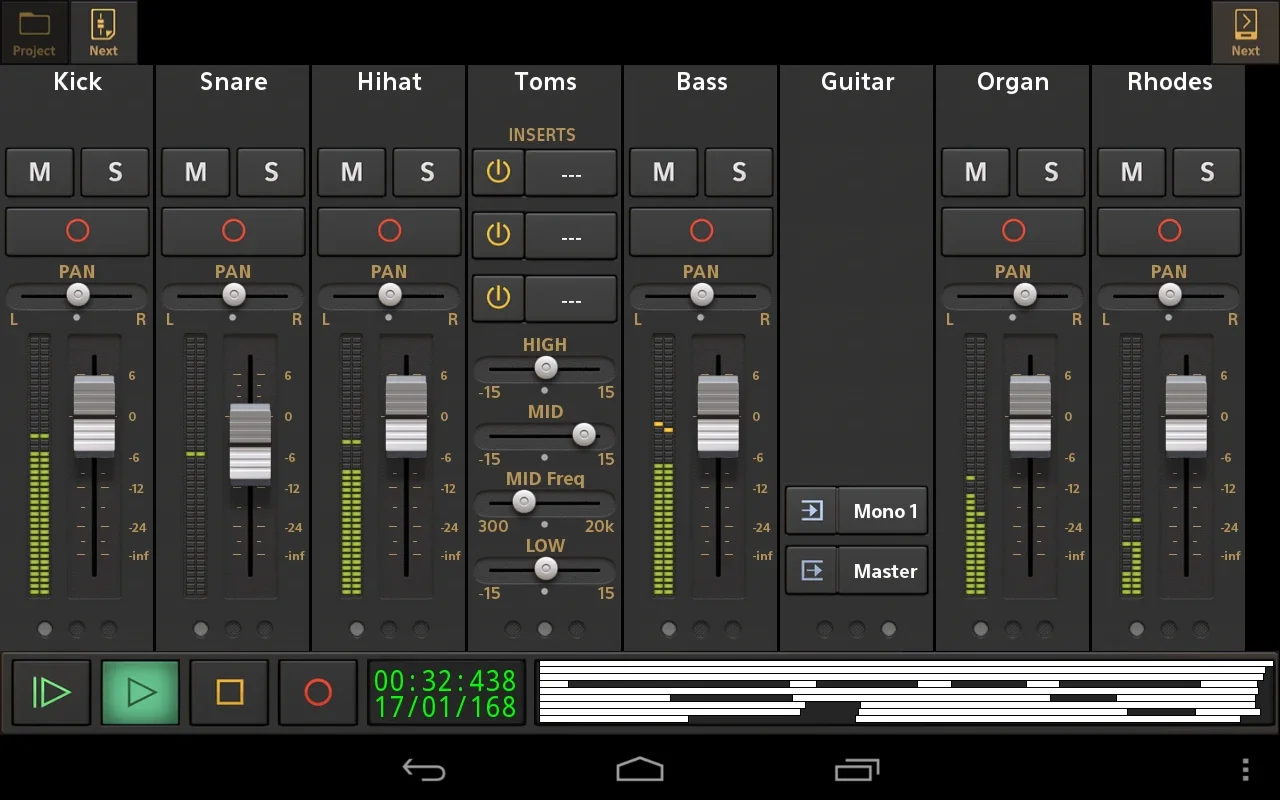 Audio Evolution Mobile DEMO for Android - Powerful Recording Studio