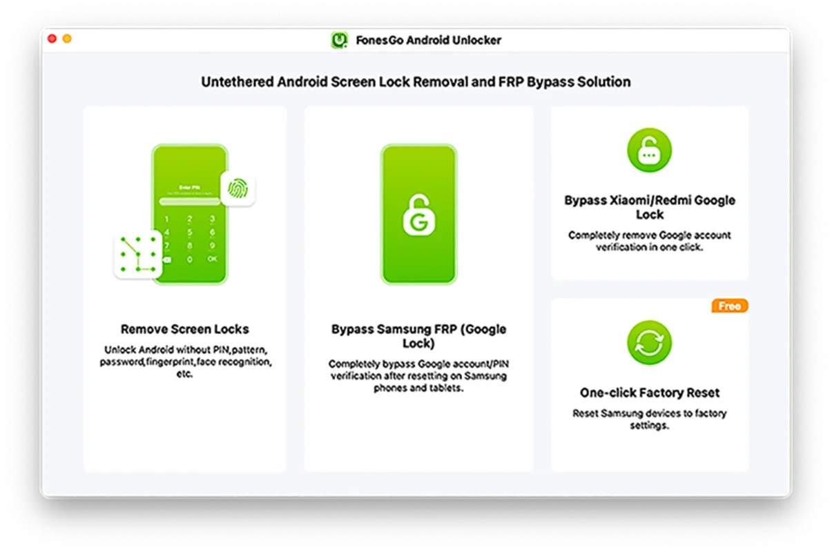 FonesGo Android Unlocker for Mac - Unlock Android Devices Easily