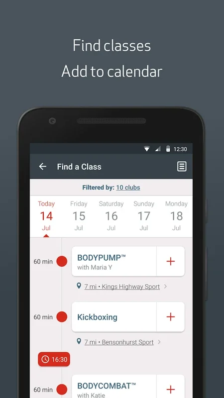 My24™ for Android: Manage Fitness Schedules