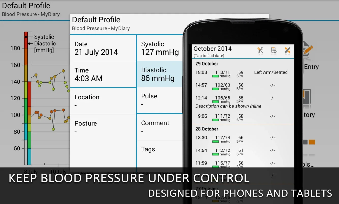 Blood Pressure - MyDiary for Android: Simplify Health Monitoring