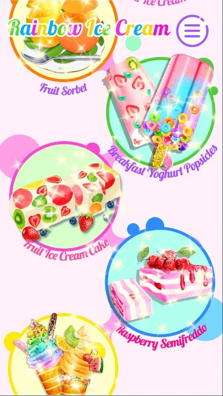 RainbowIceCream-UnicornPartyFoodMaker for Android: Create Magical Party Food