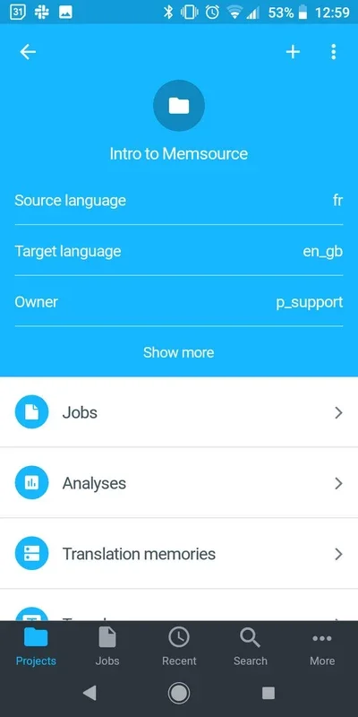 Memsource for Android: Streamline Translation Projects