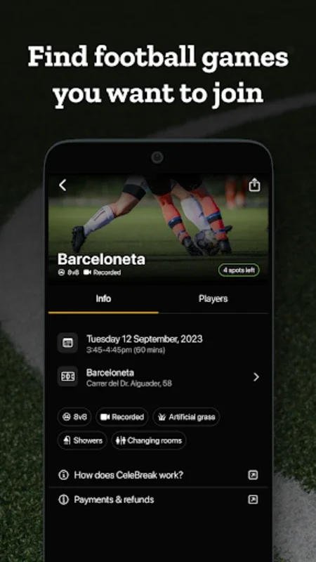 CeleBreak for Android: Organize Daily Soccer Games