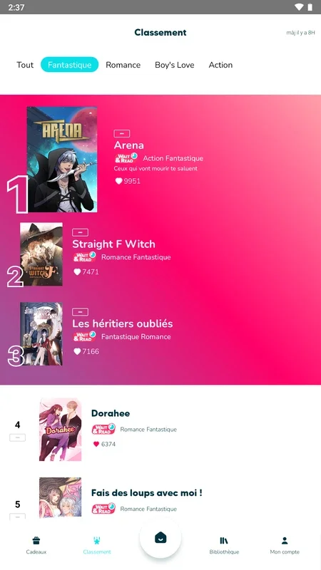 ONO for Android - Access Over 100,000 French Webtoons