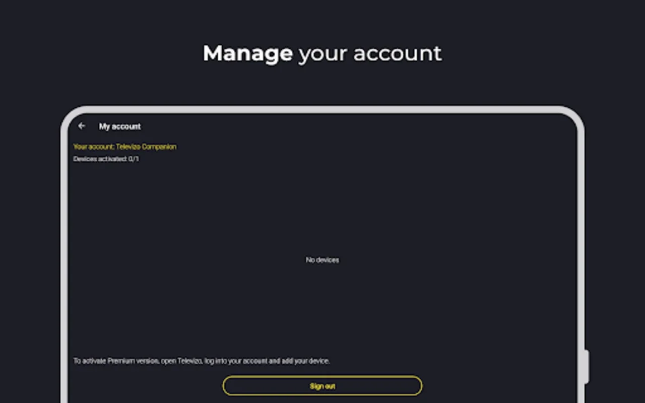 Televizo Companion for Android - Manage Account Easily