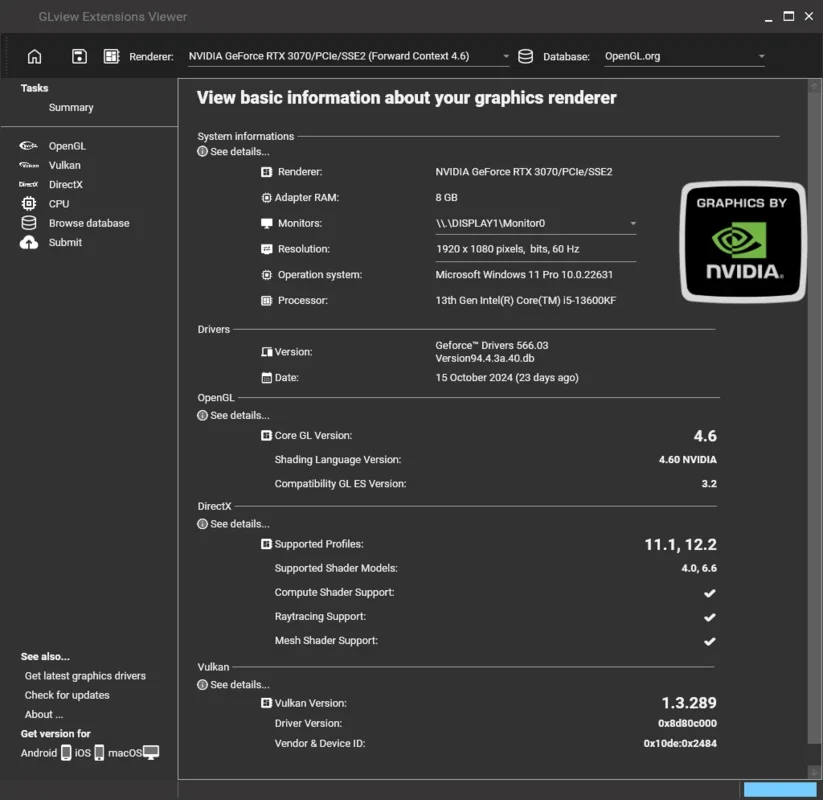 GLview for Windows - Graphics Diagnostic and Optimization