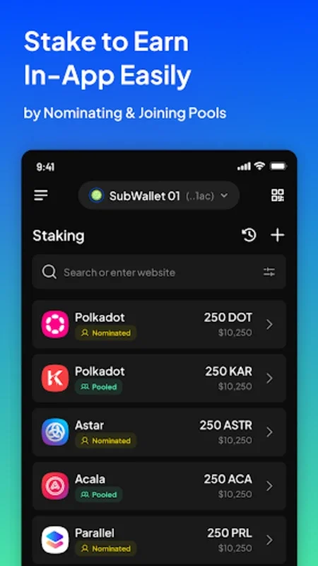 SubWallet - Polkadot Wallet for Android - Seamless Multi-Chain Experience