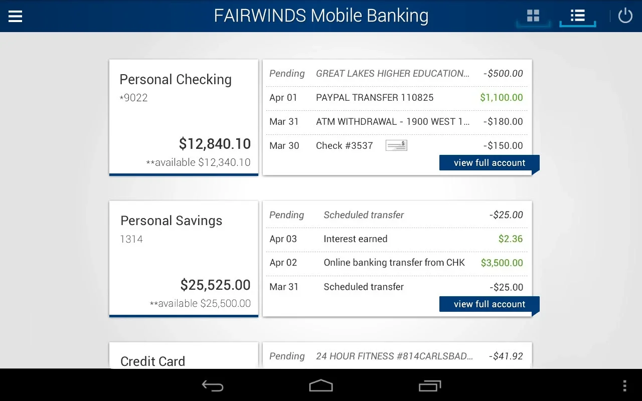 FAIRWINDS Mobile Banking for Android - No Download Fees