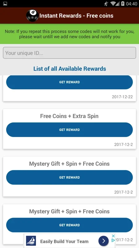 Pool Instant Reward Daily Free Coins for Android - Enhance Your 8 Ball Pool Experience