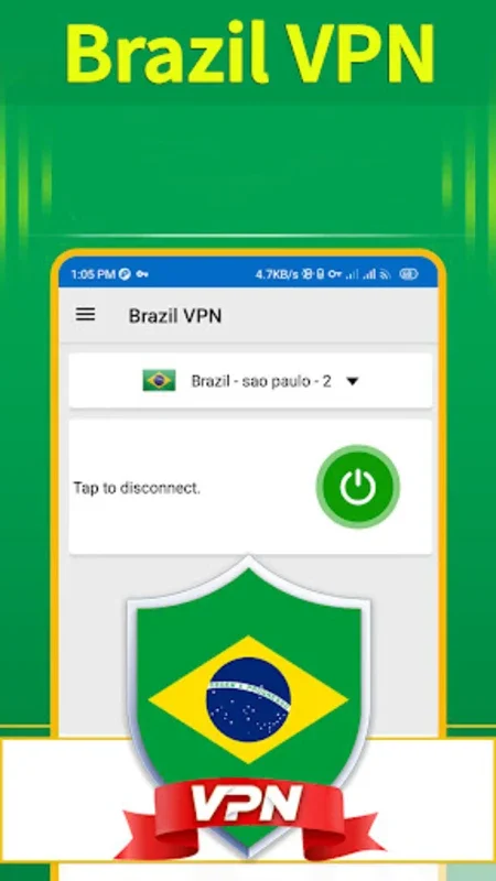 Brazil VPN for Android - Secure and Private Browsing