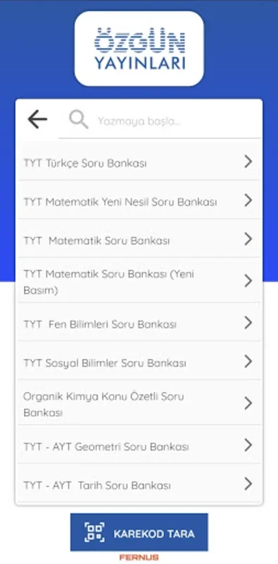 Özgün Yayınları Karekod for Android - Streamlined Academic Scanning