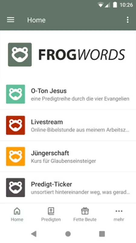 Frogwords for Android - Strengthen Your Faith