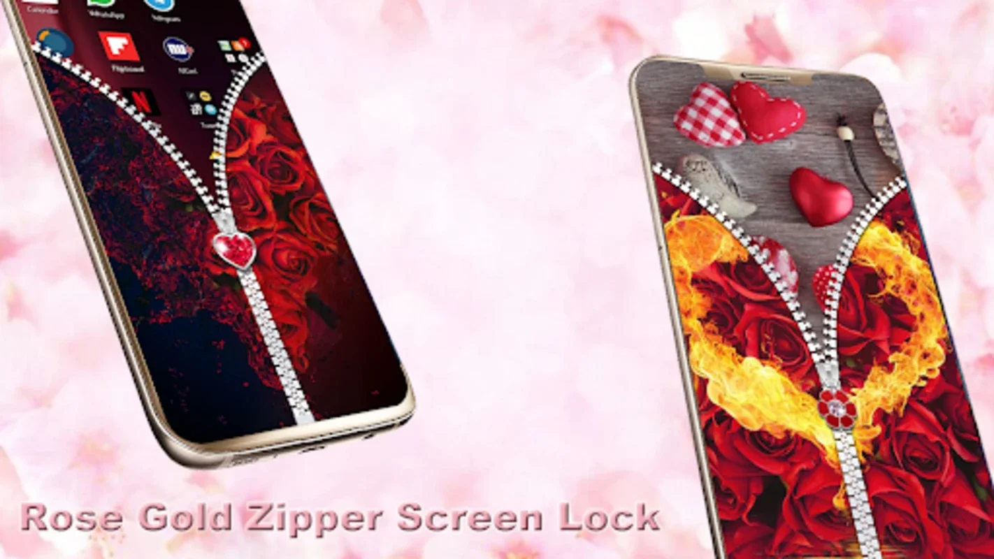 Rose Gold Lock Screen Zipper for Android - Secure & Stylish