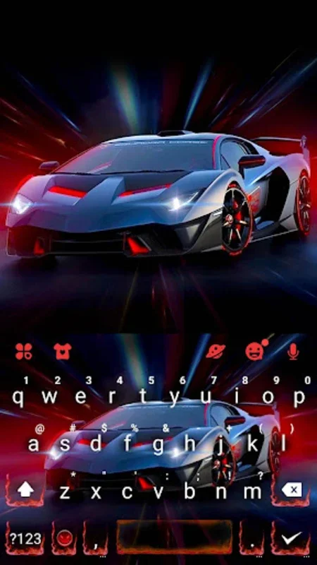 Classy Sports Car Keyboard Theme for Android - Stylish Typing with Global Support