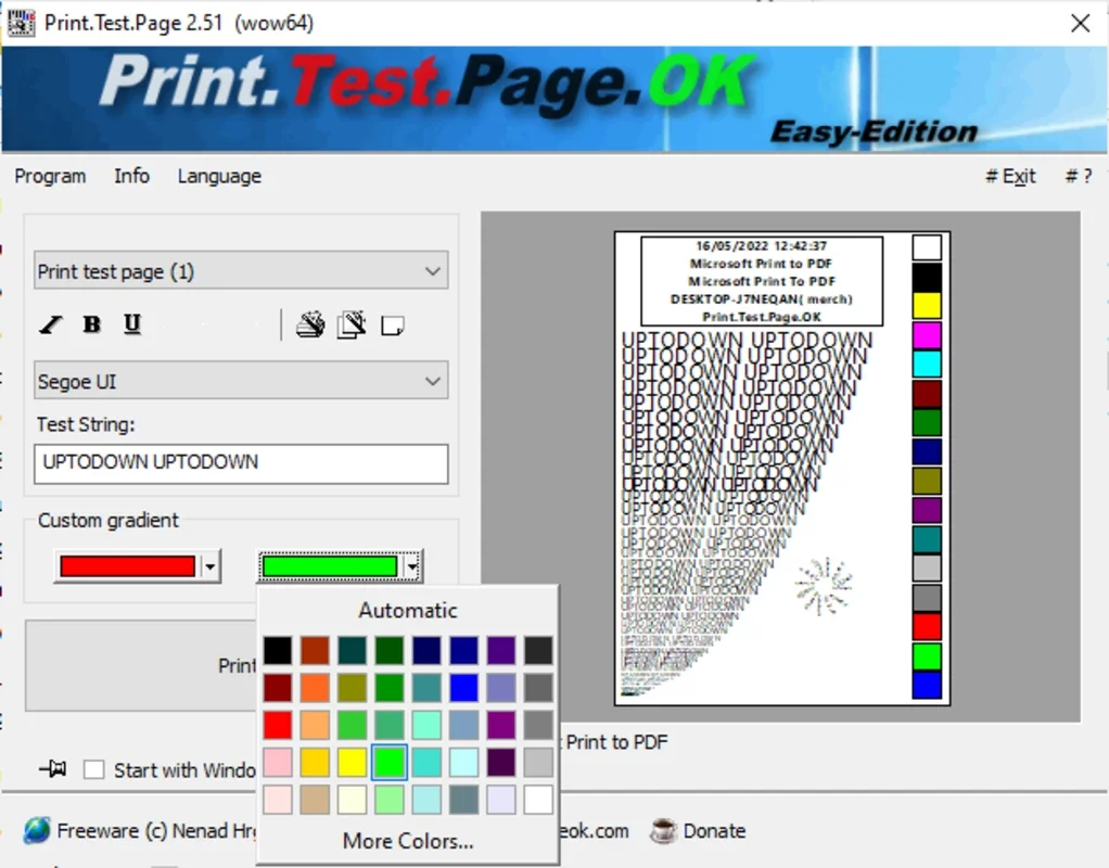 Print.Test.Page.OK for Windows - Simplify Printing Tests