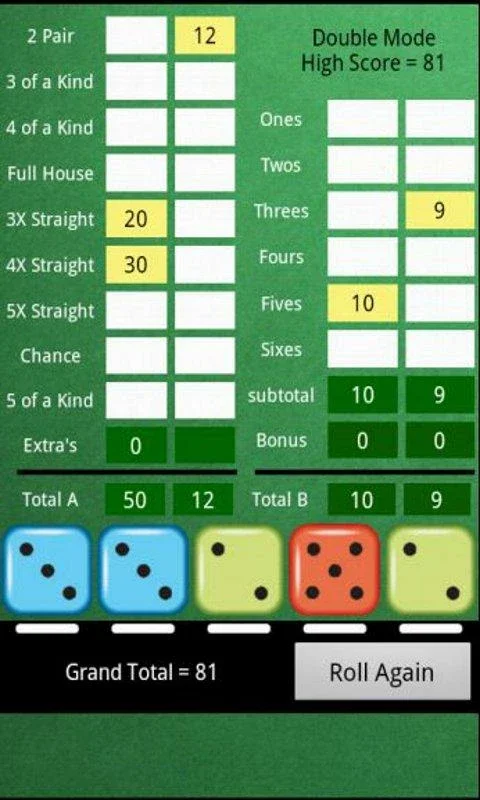 Five Dice for Android - Engaging Dice Strategy