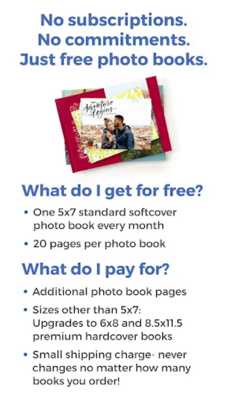 Photobooks for Android - Free Monthly Photo Book Offer