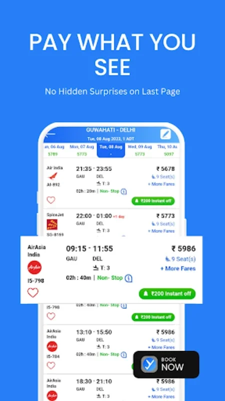 Happyfares for Android - Affordable Flights with Transparent Pricing