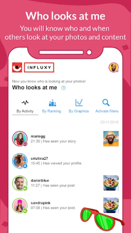 Influxy for Android: Track Social Network Followers