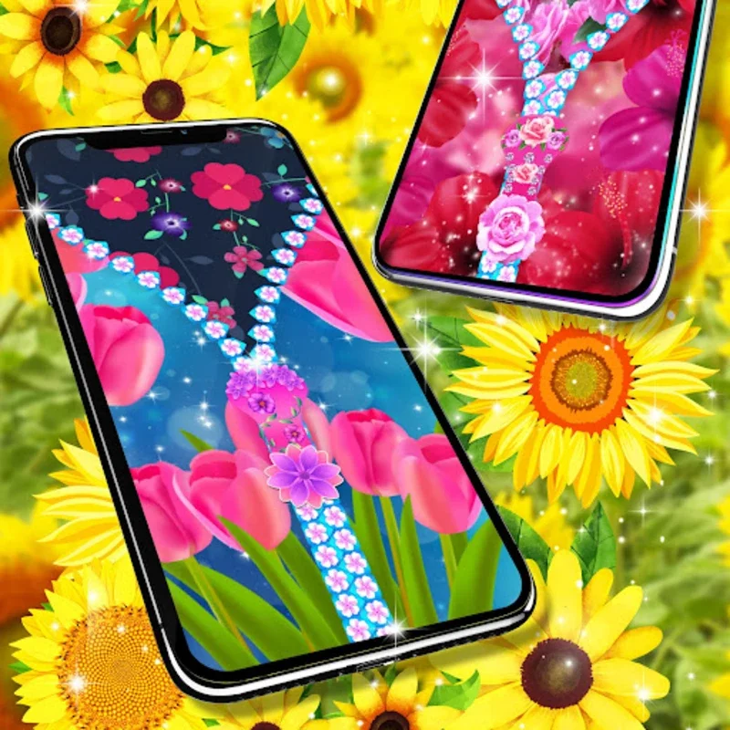 Flower lock screen zipper for Android - Enhance Device Aesthetics