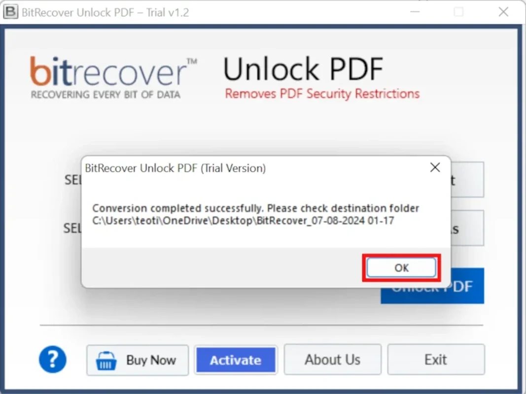 BitRecover Unlock PDF for Windows - Unlock PDF Security Easily