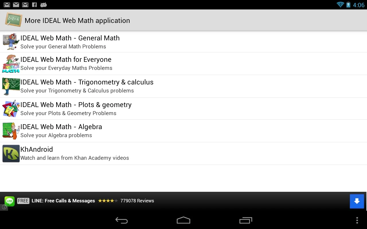 IDEAL Web Math K8 for Android - Real-Time Math Aid