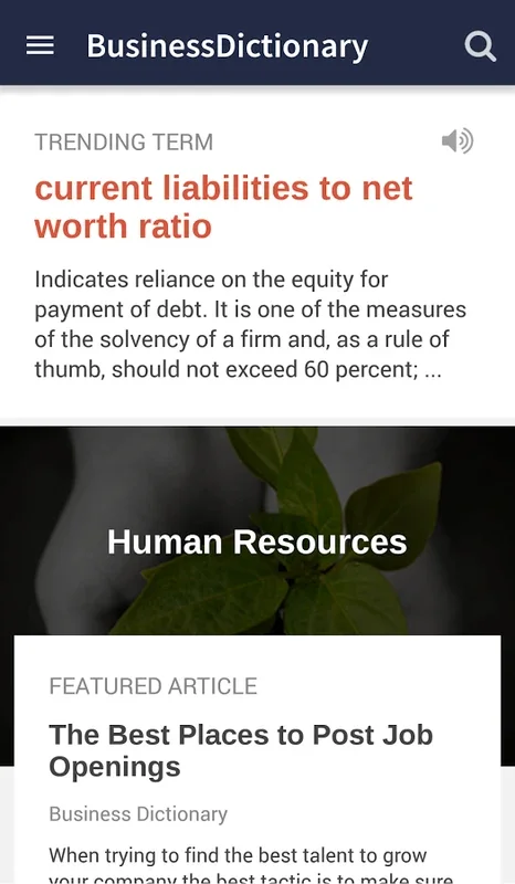 Business Dictionary for Android - Comprehensive Business Glossary