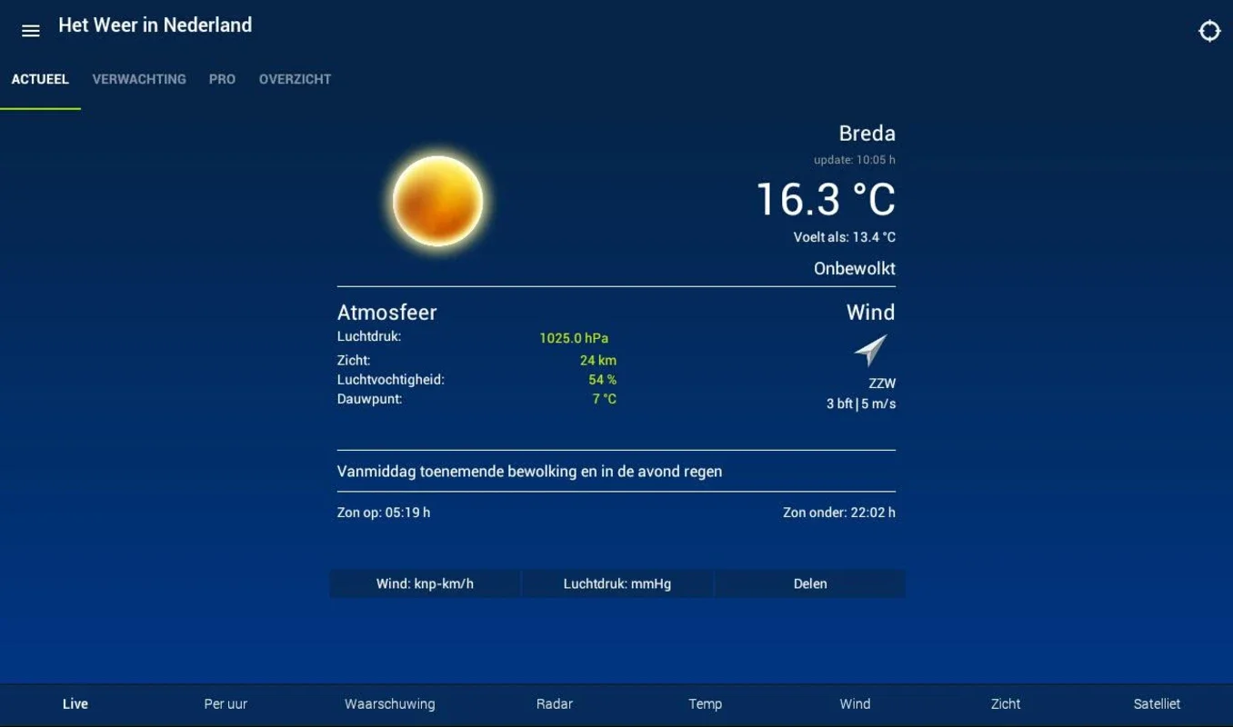 Het Weer in Nederland for Android - Accurate Weather Forecasts