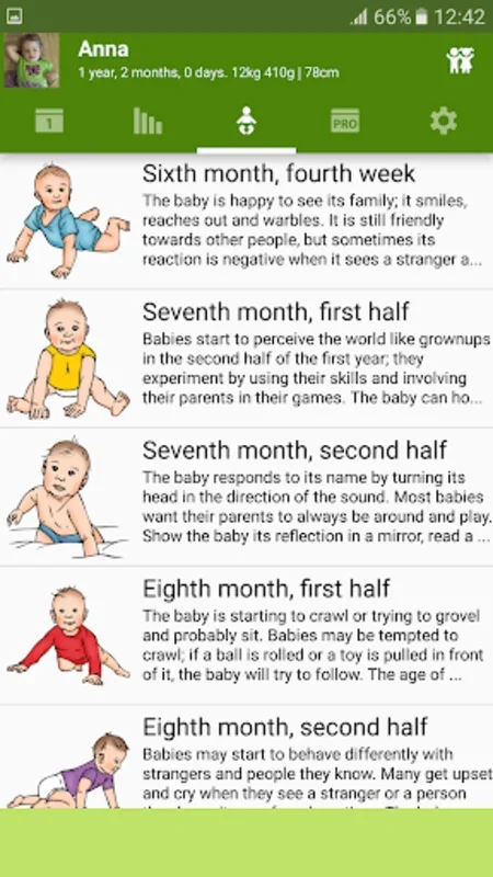 WomanLog Baby Calendar for Android: Track Your Baby's Progress