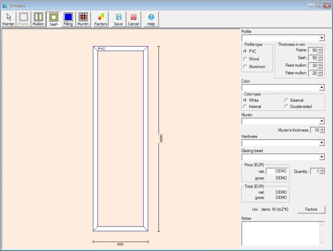 PVC Windows Designer for Windows - Custom Window Design Tool