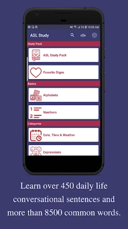 ASL Study for Android - Learn ASL with Rich Content