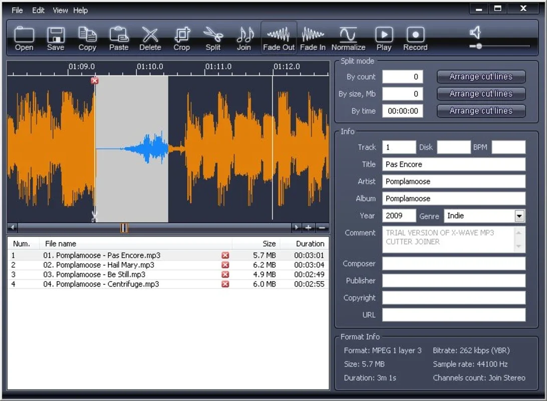 X-Wave MP3 Cutter Joiner for Windows - Free Download